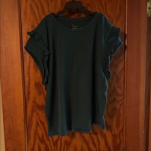 A New Day Teal Ruffle Sleeve Women's Top
